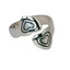 Серебряное кольцо Два сердца безразмерное 10020442А05